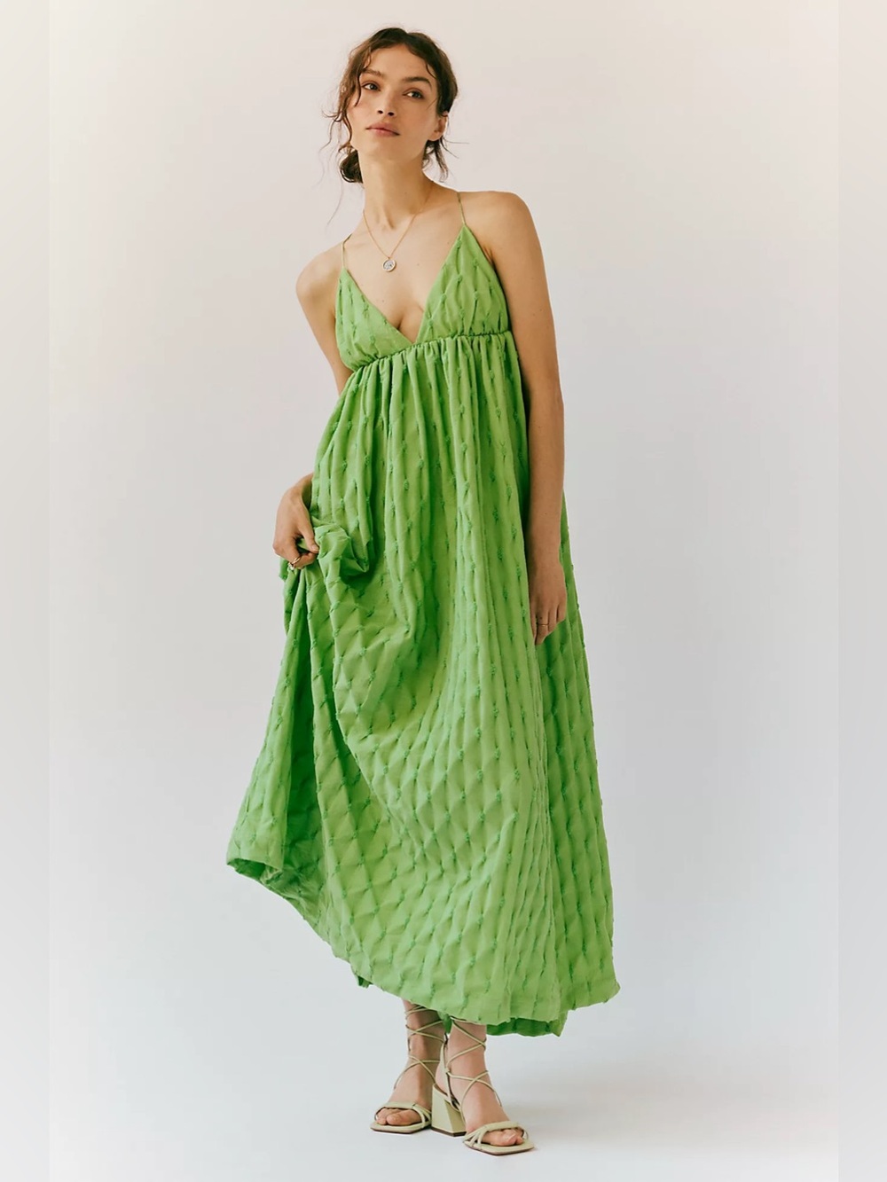 NWT Free People Primmy Midi Dress - greengage green - Xl